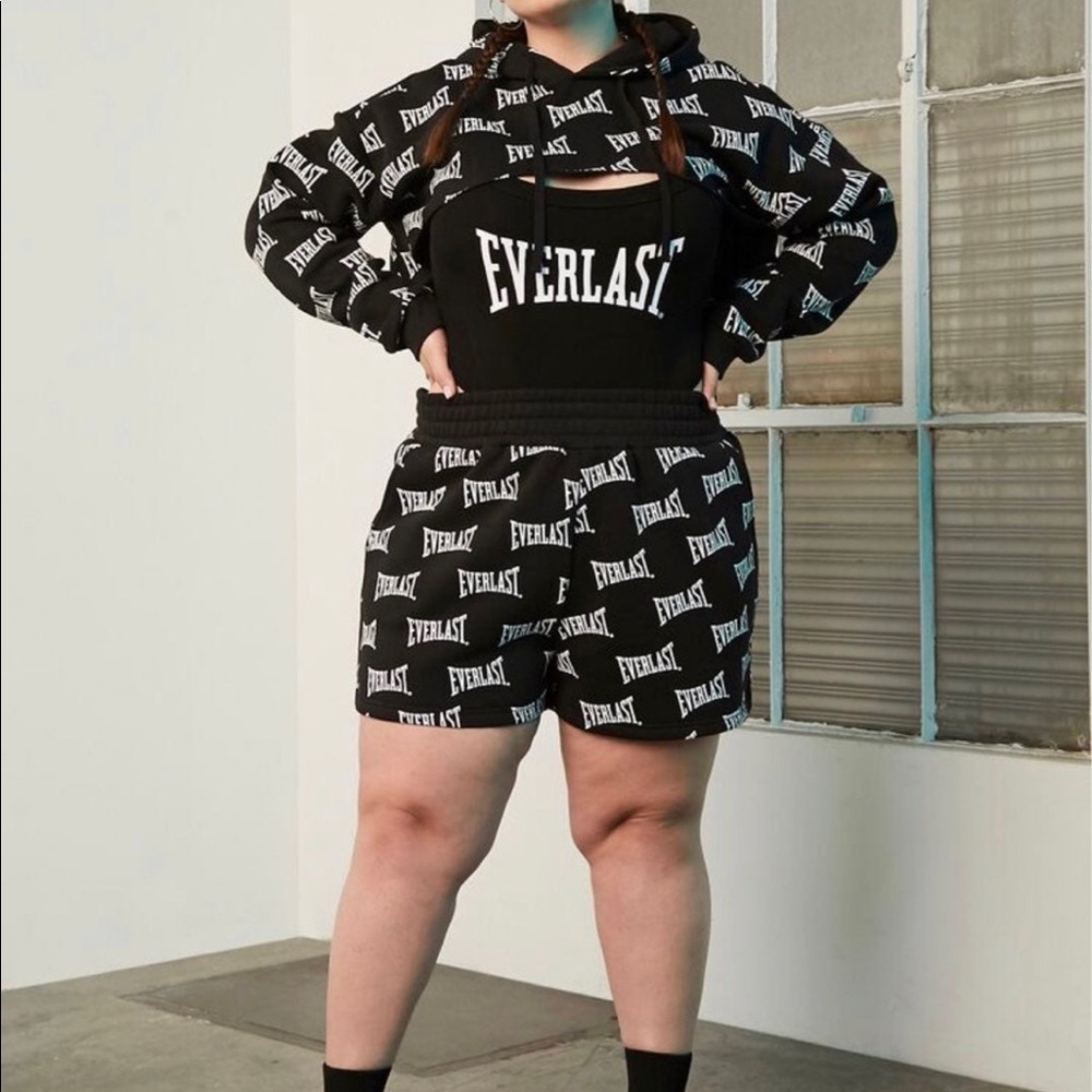 NEW Everlast Cropped Shorts & Hoodie (0xl) xForever21